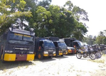 Sejumlah Kendaraan Taktis Disiagakan Polres Pandeglang Amankan Rapat Pleno