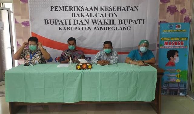 Hasil Tes Kesehatan Dua Bapaslon Pilkada Pandeglang Diserahkan Besok